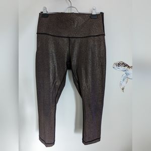 Bronze flecked Lululemon capri leggings